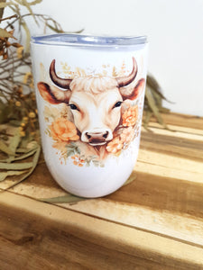 Cow with Flowers Mini Travel Cup 