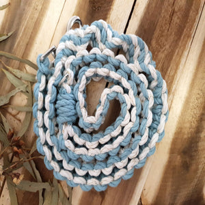 2 toned Leash in Duck egg Blue and Natural