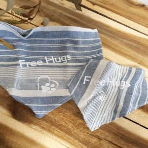 Pet Bandana Blue and White - Free Hugs